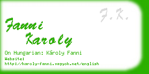 fanni karoly business card