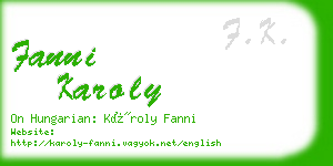 fanni karoly business card